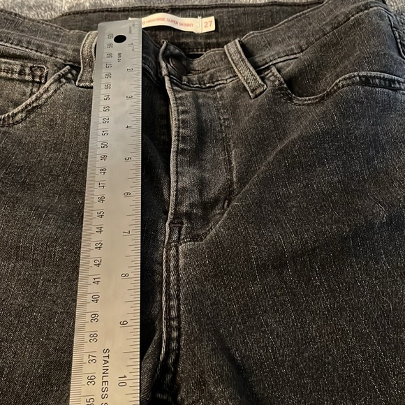 Skinny Levi Strauss jeans dark grey wash size W27 L30 - Picture 5 of 6